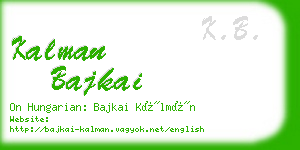 kalman bajkai business card